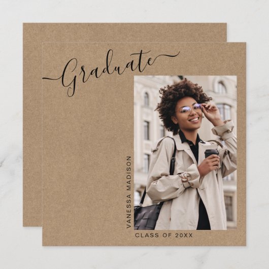 Moderne minieme Kraft 1 foto | AFSTUDEREN Aankondiging (Voorkant / Achterkant)
