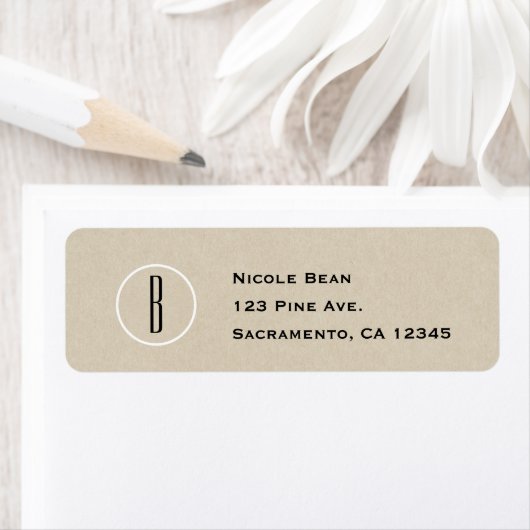 Moderne minieme kraft Rustic Chic Monogram Weddens Etiket (Insitu)