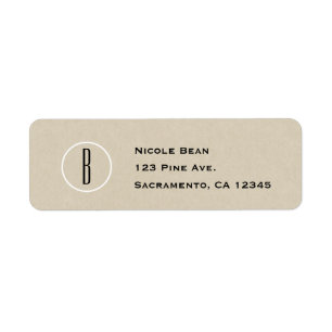 Moderne minieme kraft Rustic Chic Monogram Weddens Etiket