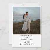 Moderne minieme legante foto-bruiloft kaart (Voorkant)