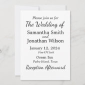 Moderne minieme legante foto-bruiloft kaart (Achterkant)