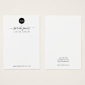 Moderne minieme Logo juwelier Display Kaart (Voorkant /achterkant)