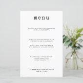 Moderne minieme menu Dinner Wedding voor schrijfma (Staand voorkant)
