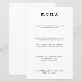 Moderne minieme menu Dinner Wedding voor schrijfma (Voorkant / Achterkant)
