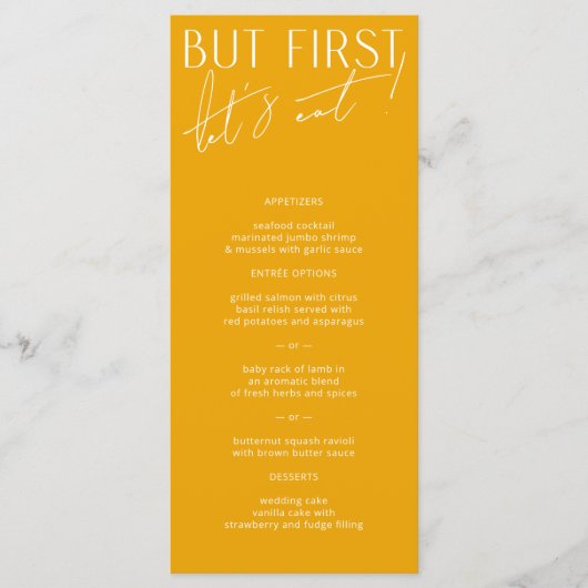 Moderne minieme menu voor donkerbruin rond geel hu (Voorkant)