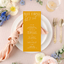 Moderne minieme menu voor donkerbruin rond geel hu