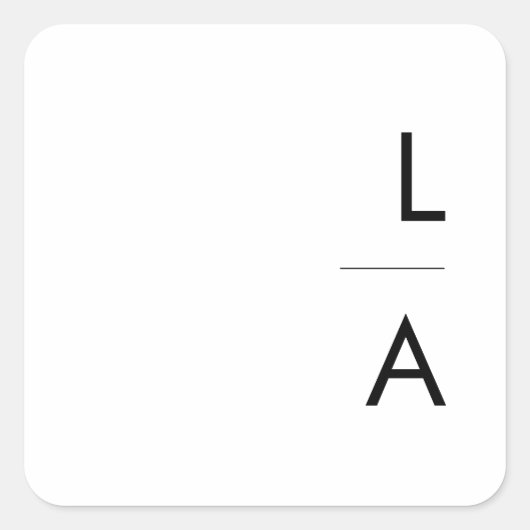 Moderne minieme monogram envelop vierkante sticker (Voorkant)