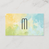 Moderne minieme monogram Waterverf textuur Visitekaartje (Voorkant)
