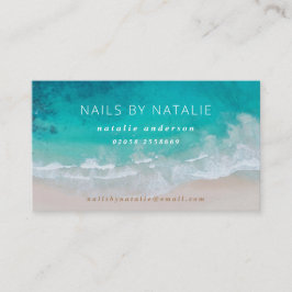 Moderne minieme oceaanstrandtypografie-kerkbussen visitekaartje