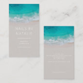 Moderne minieme oceaanstrandtypografie-kerkbussen visitekaartje (Voorkant / Achterkant)