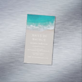 Moderne minieme oceaanstrandtypografie magnetisch visitekaartje (Voorbeeld)