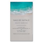 Moderne minieme oceaanstrandtypografie magnetisch visitekaartje (Voorkant Verticaal)