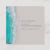 Moderne minieme oceaanstrandtypografie vierkante visitekaartje (Achterkant)