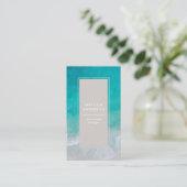 Moderne minieme oceaanstrandtypografie visitekaartje (Staand voorkant)