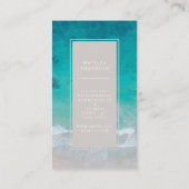Moderne minieme oceaanstrandtypografie visitekaartje (Achterkant)