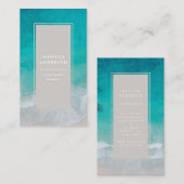 Moderne minieme oceaanstrandtypografie visitekaartje (Voorkant / Achterkant)