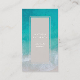 Moderne minieme oceaanstrandtypografie visitekaartje