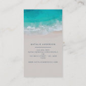 Moderne minieme oceaanstrandtypografie visitekaartje (Achterkant)
