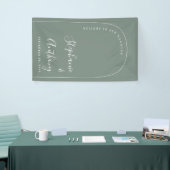 Moderne minieme Sage Green en White Arch Wedding Spandoek (Beurs)