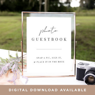 Moderne minieme scriptweduwfoto Guestbook Poster