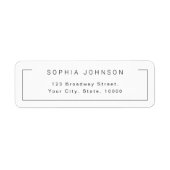 Moderne minieme terugzendadreslabels voor chic min etiket (Voorkant)