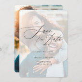 Moderne minieme Typografie van het Manuscript Save The Date (Voorkant / Achterkant)