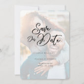Moderne minieme Typografie van het Manuscript Save The Date (Voorkant)
