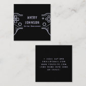 Moderne minieme videogame-meetestesterkool vierkante visitekaartje (Voorkant / Achterkant)