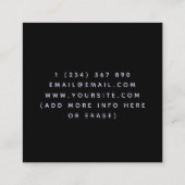 Moderne minieme videogame-meetestesterkool vierkante visitekaartje (Achterkant)