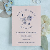 Moderne minieme wilde bruinbloemen Initialen Rubberstempel