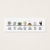 Moderne minikaart voor bruiloft tijdlijn mini visitekaartjes (Voorkant)