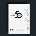 Moderne minima | 50e Gala Save the Date<br><div class="desc">Dit minimum sparen de datumkaarteigenschappen "sparen de datum"in een mooi vrij-gespierd manuscript dat in om het even welke kleur kan worden veranderd. De achtergrondkleur kan ook worden gepersonaliseerd. Deze professioneel ontworpen kaarten zijn snel aanpasbaar. Voeg uw douanetekst aan dit ontwerp toe door de "Edit this design sjabloon"vakjes op de rechterkant...</div>