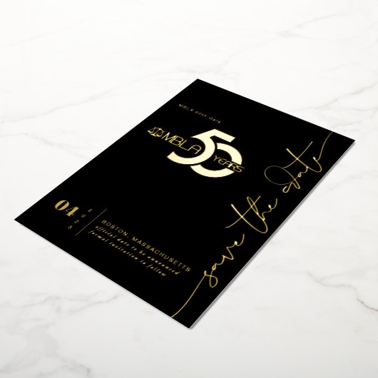 Moderne minima | 50e Gala Save the Date Folie Uitnodiging (Gedraaid)