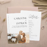 Moderne minima | Details en details van het fotohu Kaart<br><div class="desc">Deze minimale uitnodiging voor een fotobruiloft bevat uw eigen foto in combinatie met verse moderne lettertypen. Met details die op de achterkant worden vermeld. De achtergrondkleur kan ook worden gepersonaliseerd. Deze professioneel ontworpen kaarten zijn snel aanpasbaar. Een klassieke uitnodiging voor een zwarte en witte bruiloft. Helder wit en vet zwart,...</div>