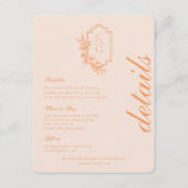 Moderne minima | Details van de bruiloft Informatiekaartje (Voorkant)