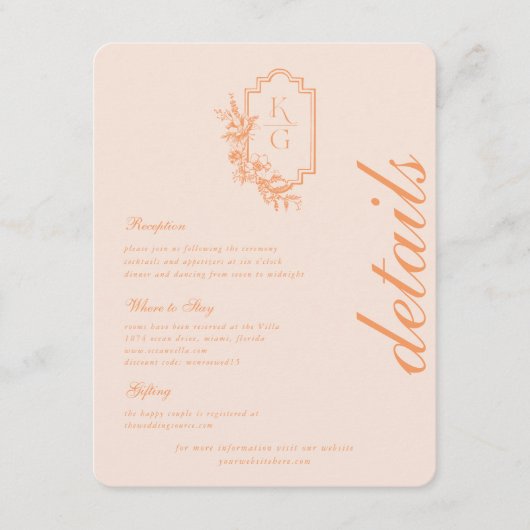 Moderne minima | Details van de bruiloft Informatiekaartje (Voorkant)