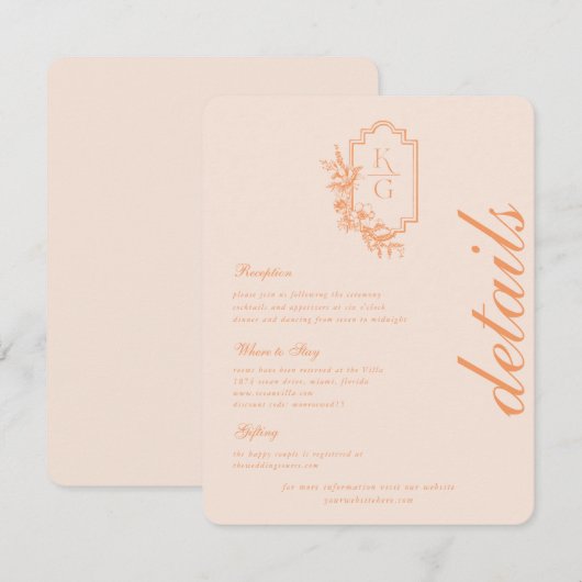 Moderne minima | Details van de bruiloft Informatiekaartje (Voorkant / Achterkant)