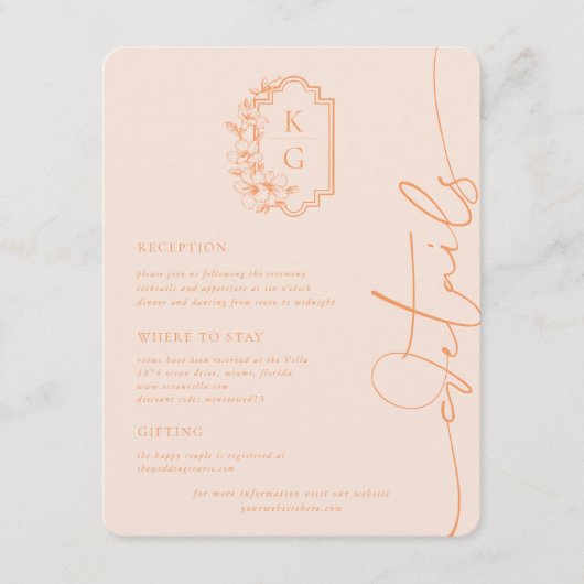 Moderne minima | Details van de bruiloft Informatiekaartje (Voorkant)