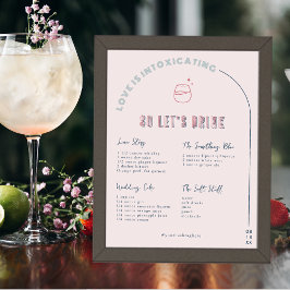 Moderne minima | Drink van de Bride & Groom Signat Poster
