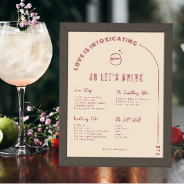 Moderne minima | Drink van de Bride & Groom Signat Poster
