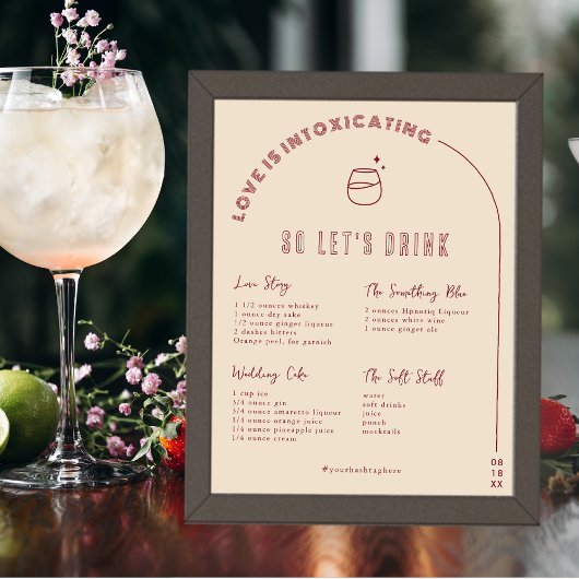 Moderne minima | Drink van de Bride & Groom Signat Poster