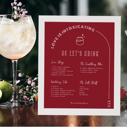 Moderne minima | Drink van de Bride & Groom Signat Poster