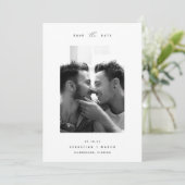 Moderne minima | Eenvoudige elegante verticale fot Save The Date (Staand voorkant)