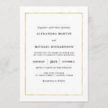 Moderne minima | Faux Gold Border Wedding