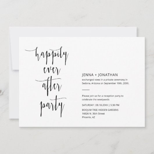 Moderne minima, gelukkig ooit na QR Code Foto Kaart (Voorkant)