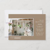 Moderne minima | Latte Beige Business Hartelijk da Bedankkaart (Achterkant)