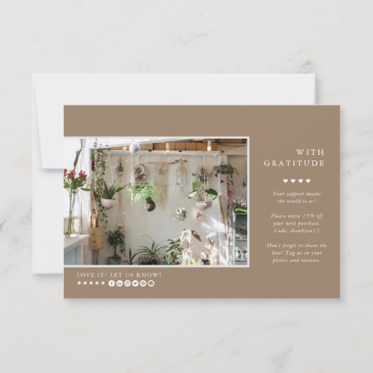 Moderne minima | Latte Beige Business Hartelijk da Bedankkaart (Achterkant)