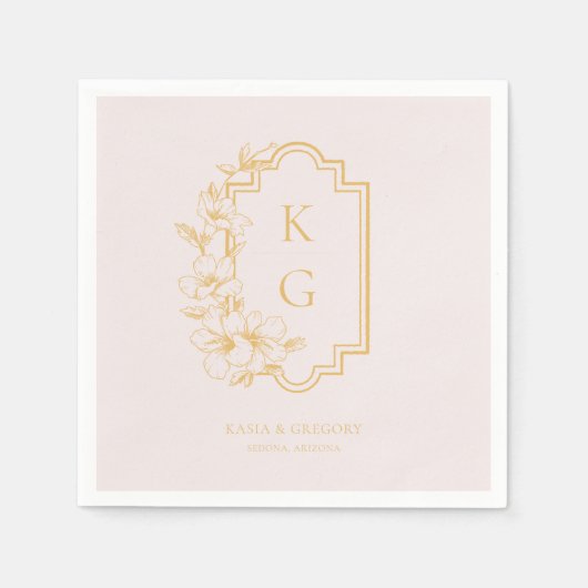 Moderne minima | Monogram bruiloft Servet (Voorkant)