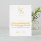 Moderne minima | Monogram weddenschap Bedankt Folie Uitnodiging (Staand Voorkant)