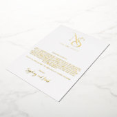 Moderne minima | Monogram weddenschap Bedankt Folie Uitnodiging (Gedraaid)